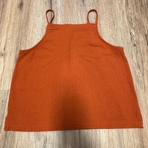 Madewell seersucking apron tank , burnt orange, size small